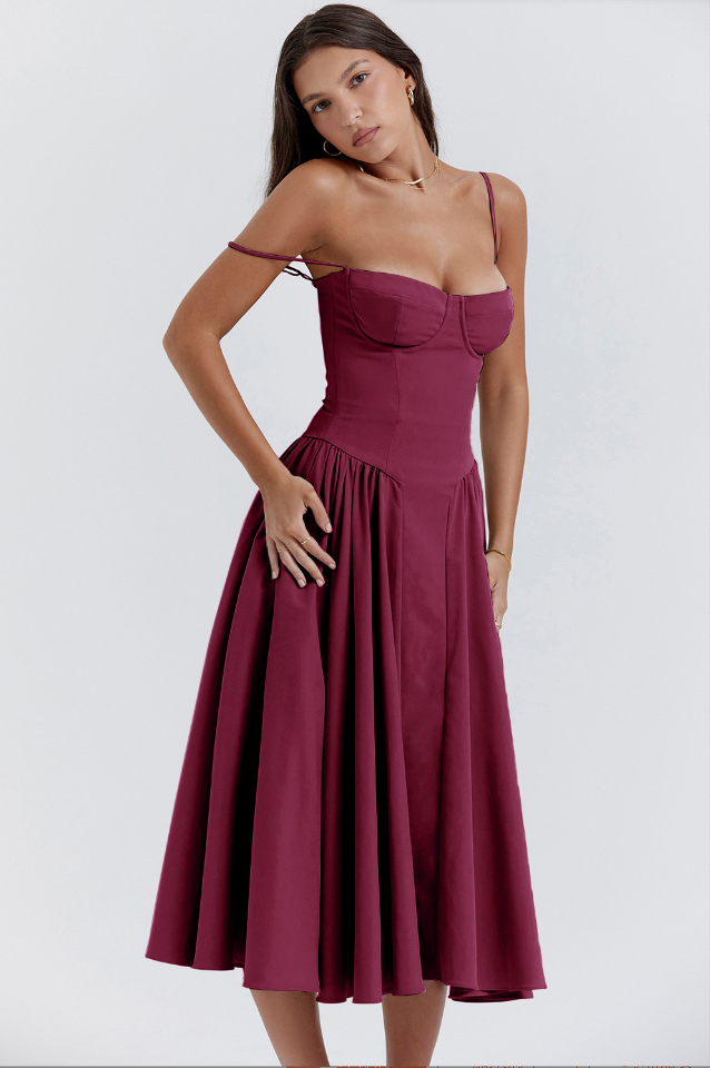 Jutte - Damen Ärmelloses Midikleid