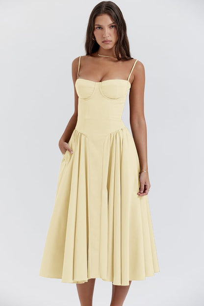 Jutte - Damen Ärmelloses Midikleid