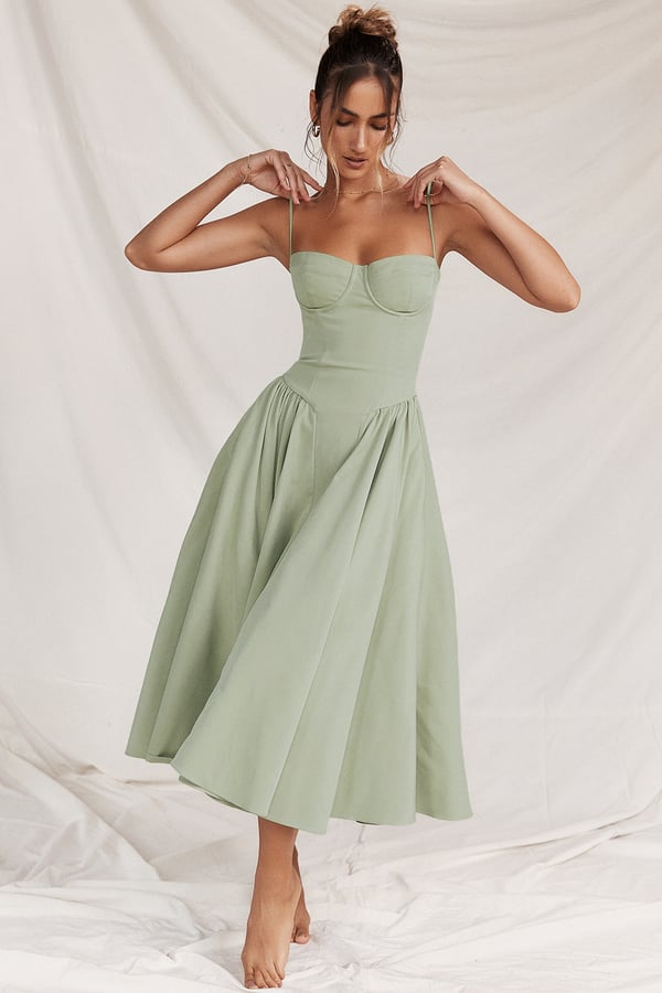 Jutte - Damen Ärmelloses Midikleid