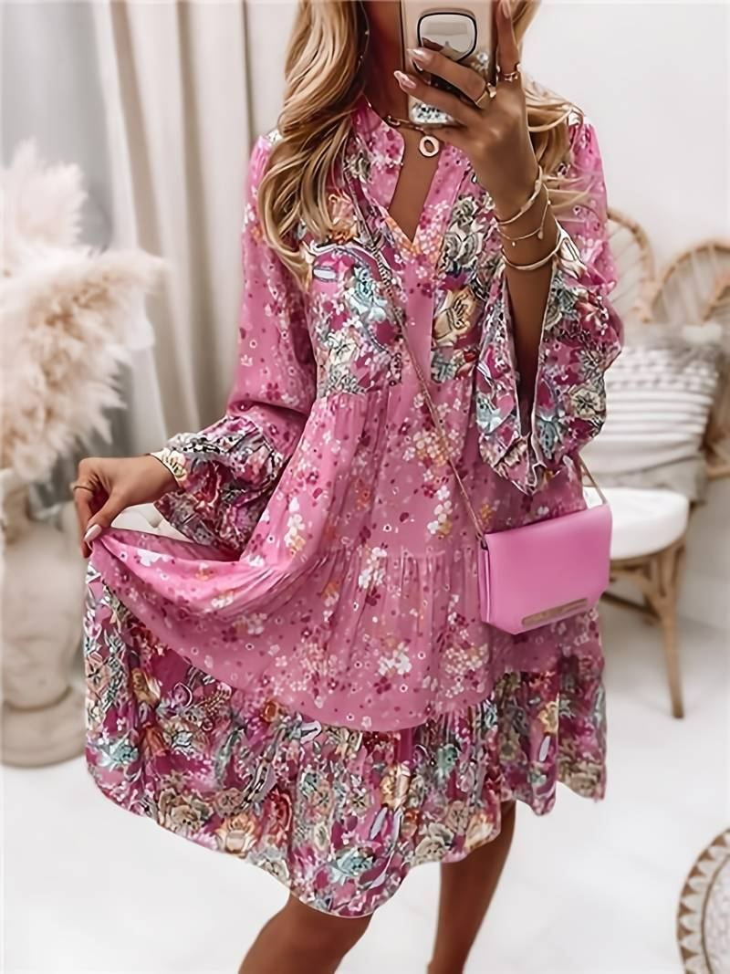 Liora – Boho-Kleid mit fließendem Schnitt und floraler Eleganz
