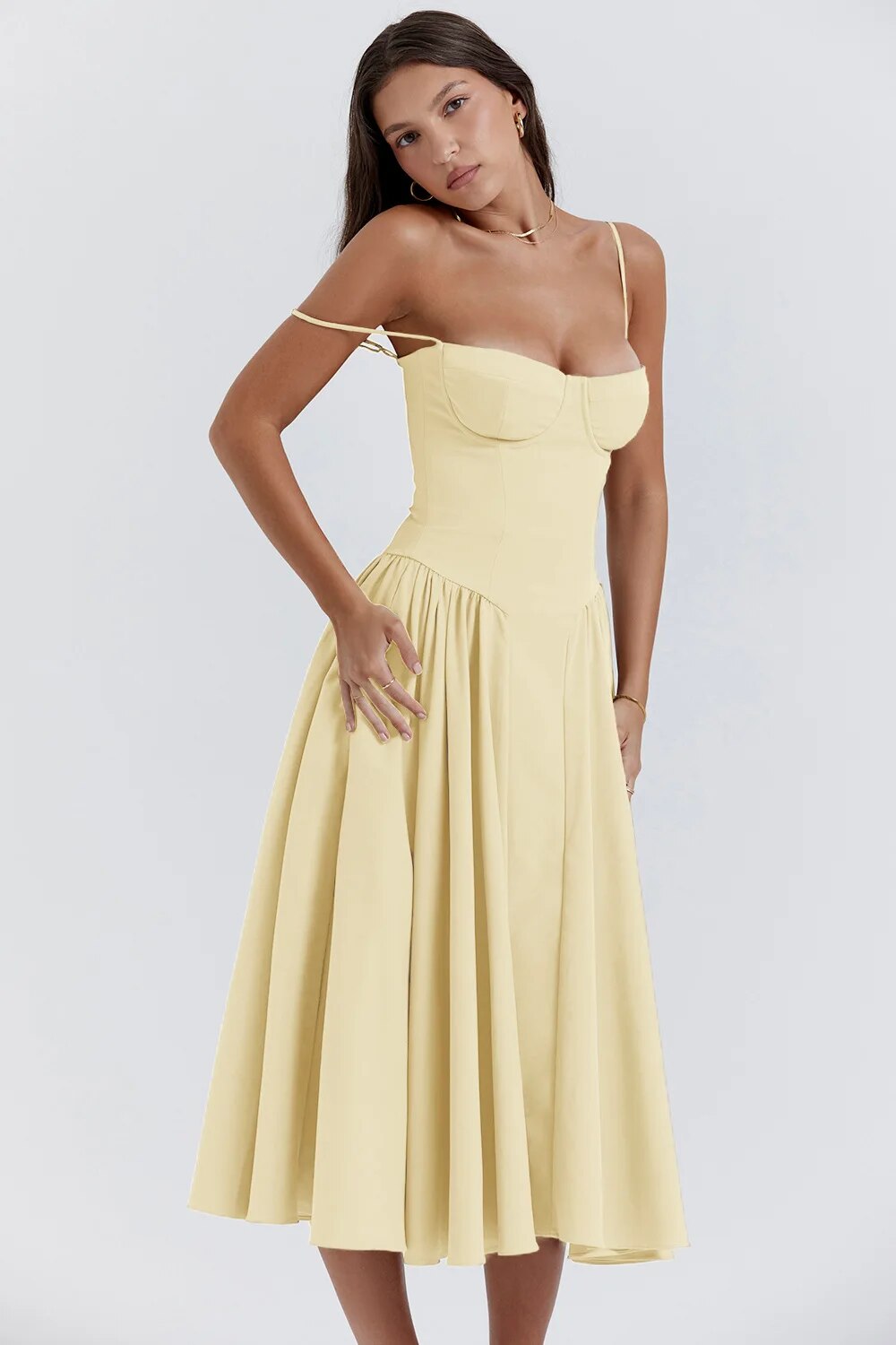 Jutte - Damen Ärmelloses Midikleid