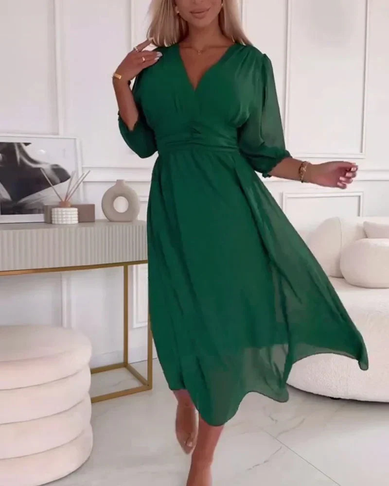 Niobe - Edles Damenkleid mit Mittellangen Ärmeln