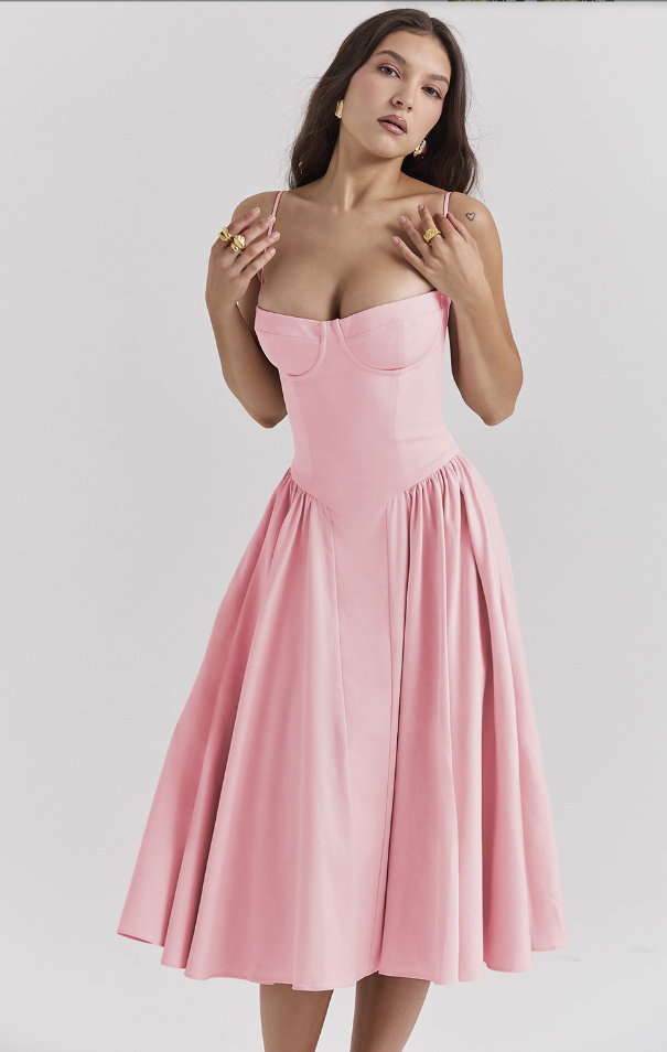 Jutte - Damen Ärmelloses Midikleid